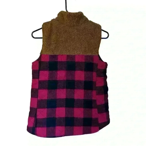 NWT Maurice’s Buffalo Plaid Sherpa Block Vest Sz XS - Picture 4 of 6